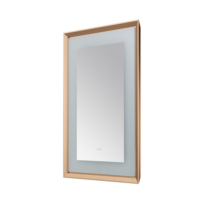  AQUADOM Madison 24"x36"x2.28"LED Lighted Framed Mirror for Bathrooms with Defogger, Dimmer, Touch Control, 3 Color Lighting in Brushed Gold