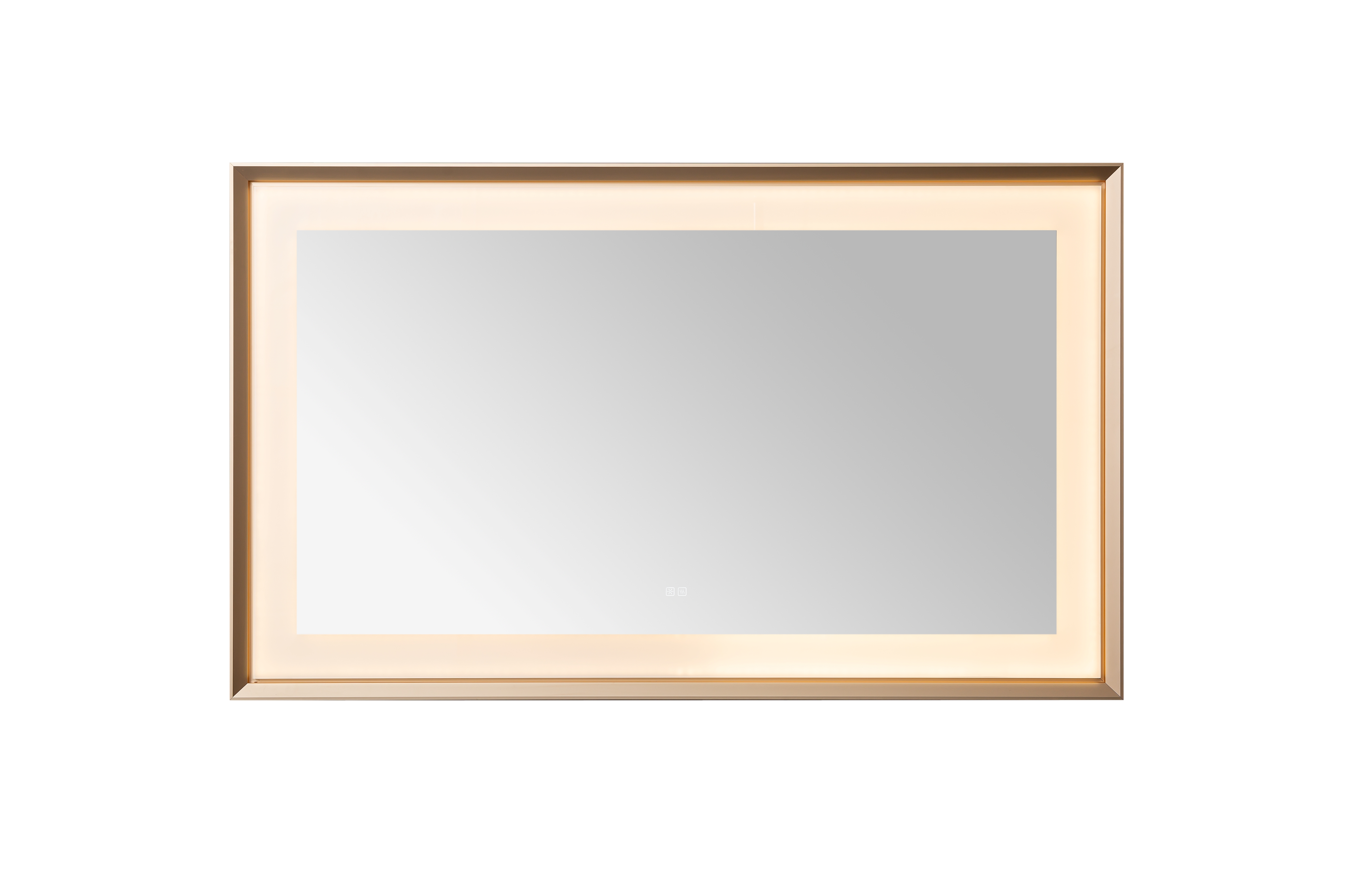  AQUADOM Madison 60"x36"x2.28" LED Lighted Framed Mirror for Bathrooms with Defogger, Dimmer, Touch Control, 3 Color Lighting in Brushed Gold