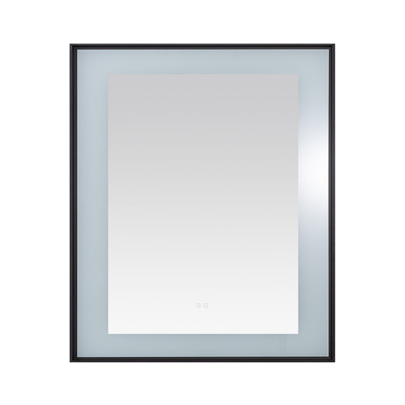  AQUADOM Lexington 30"x36"x2.28" LED Lighted Framed Mirror for Bathrooms with Defogger, Dimmer, Touch Control, 3 Color Lighting in Matte Black