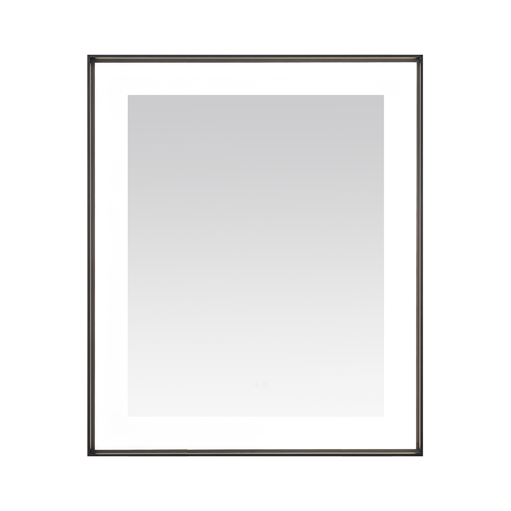  AQUADOM Lexington 30"x36"x2.28" LED Lighted Framed Mirror for Bathrooms with Defogger, Dimmer, Touch Control, 3 Color Lighting in Matte Black