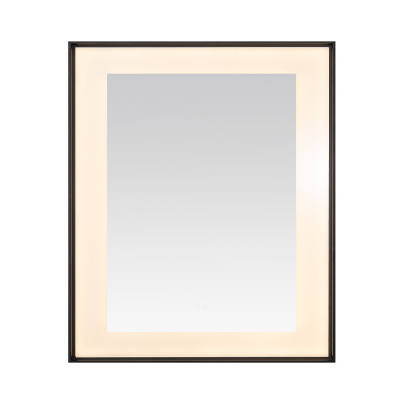  AQUADOM Lexington 30"x36"x2.28" LED Lighted Framed Mirror for Bathrooms with Defogger, Dimmer, Touch Control, 3 Color Lighting in Matte Black