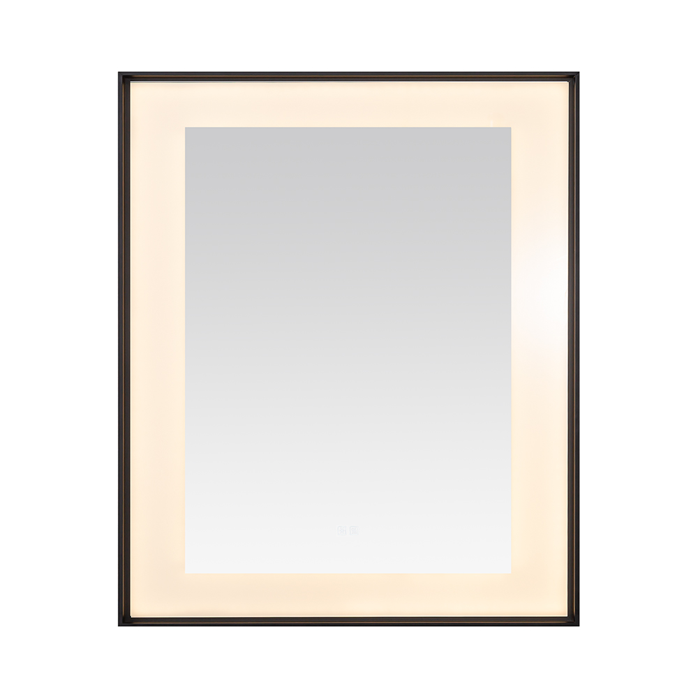 AQUADOM Lexington 30"x36"x2.28" LED Lighted Framed Mirror for Bathrooms with Defogger, Dimmer, Touch Control, 3 Color Lighting in Matte Black