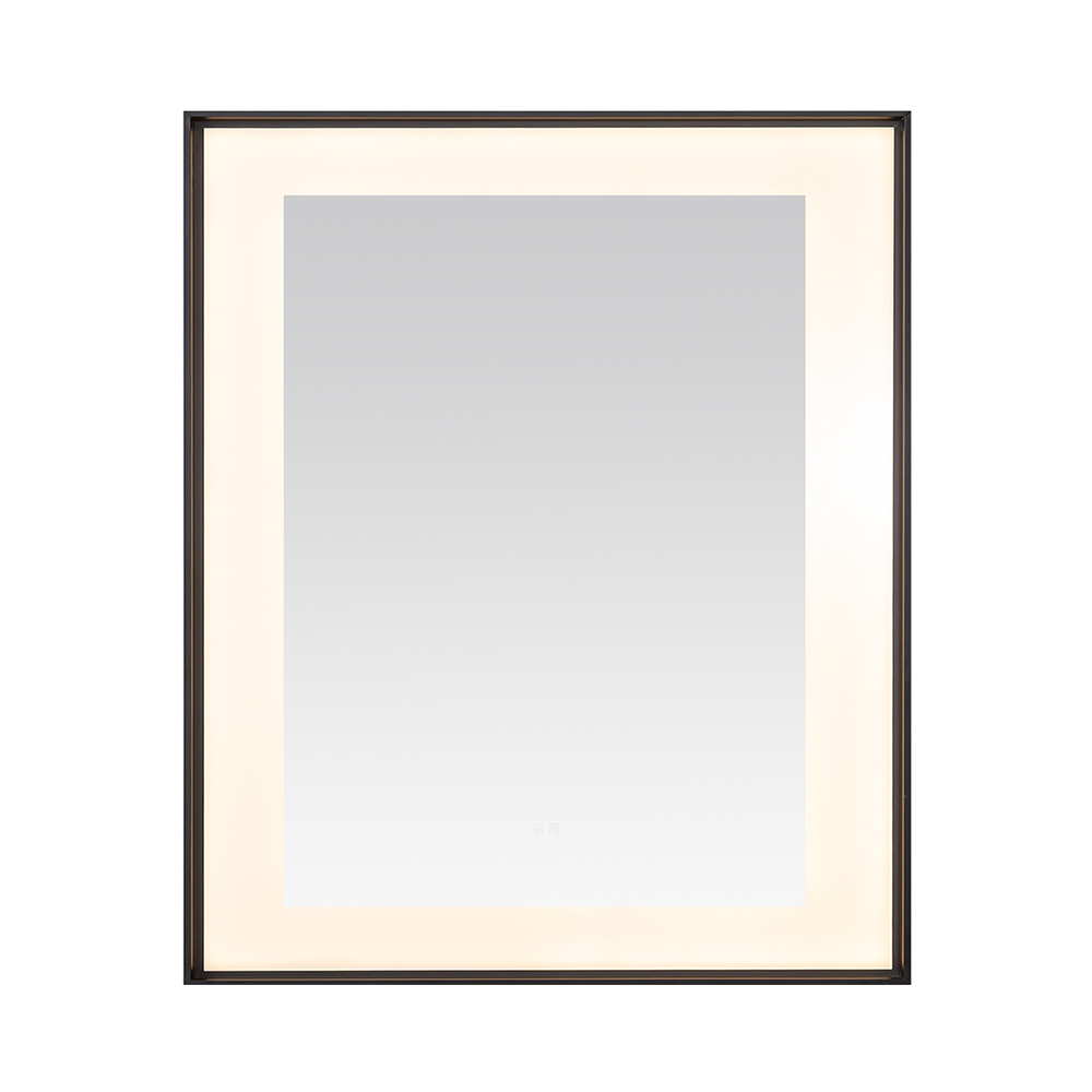  AQUADOM Lexington 30"x36"x2.28" LED Lighted Framed Mirror for Bathrooms with Defogger, Dimmer, Touch Control, 3 Color Lighting in Matte Black